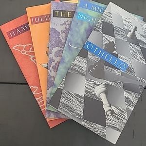 VTG 5 Shakespeare Plays Book Set- Hamlet, Othello, Tempest, Midsummer, Caesar